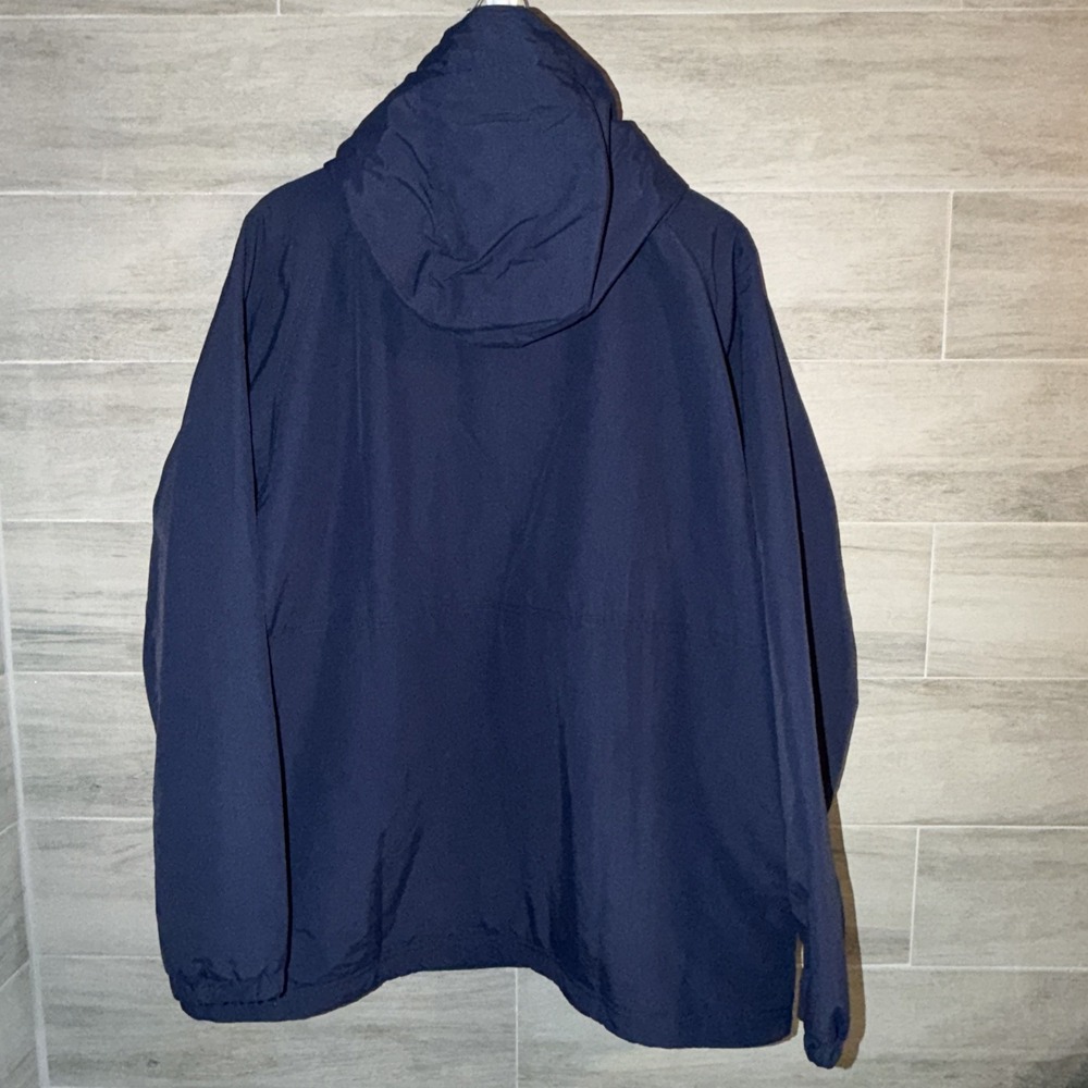 L.L. Bean Women's Mountain Classic Pull Over Anorak Navy Blue Size XL Lined Hood - Picture 3 of 4